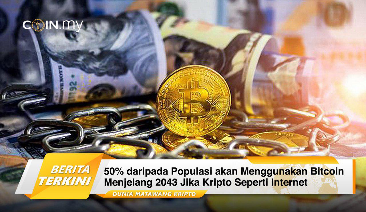 an image on a post on 50% population bitcoin 2043 internet